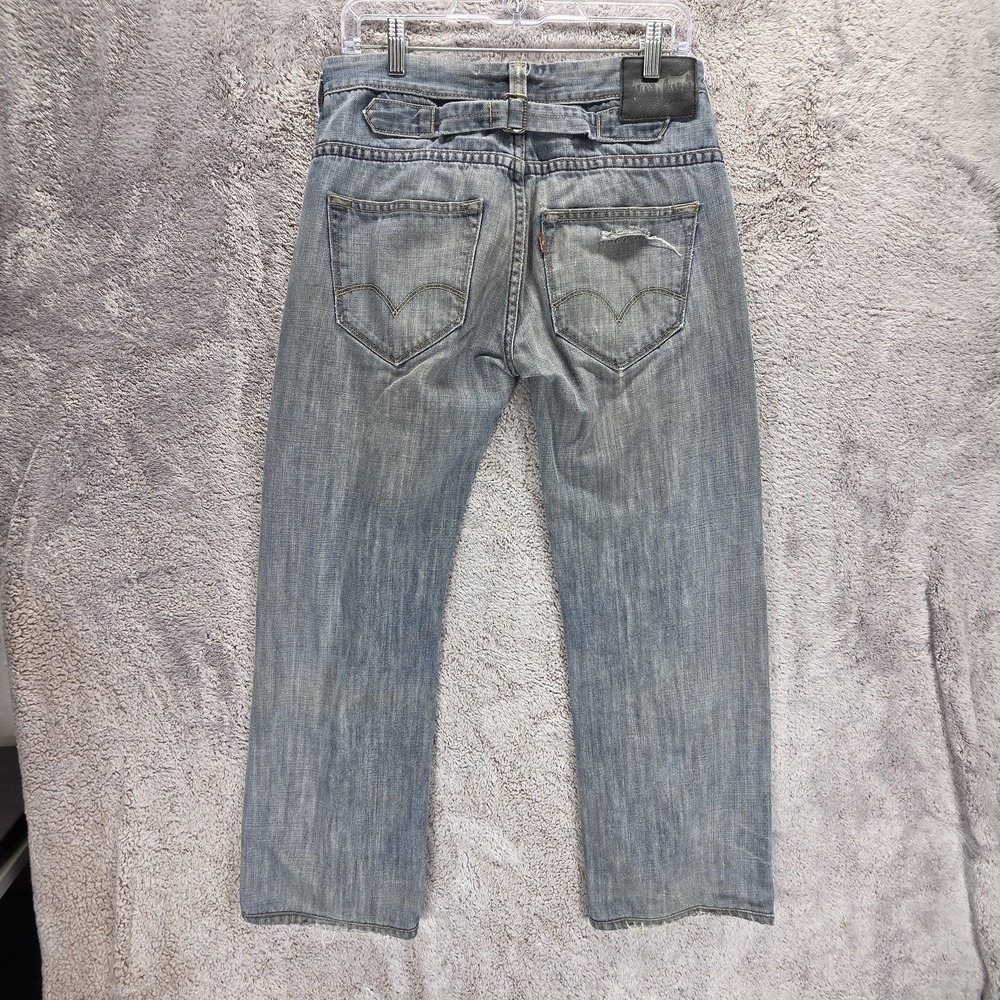 Vintage Levis Red Loop Jeans Mens Blue Thrashed Buckle Back Zip Fly Fits 30x28